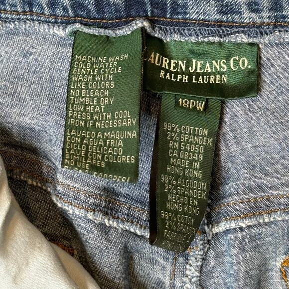 Lauren Jeans Co Ralph Lauren Women Petite Denim Jeans Size 18WP 5 Pocket stretch - Picture 7 of 8